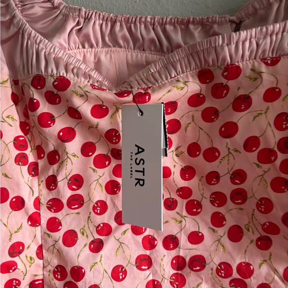 Astr Pink Cherry Print Blouse - Picture 4 of 4